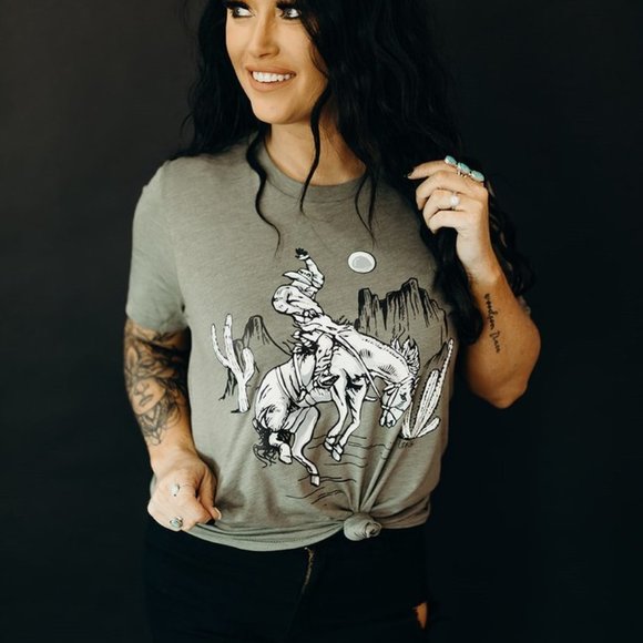 THE BRONC RIDER Handmade Graphic Tee - Picture 6 of 9